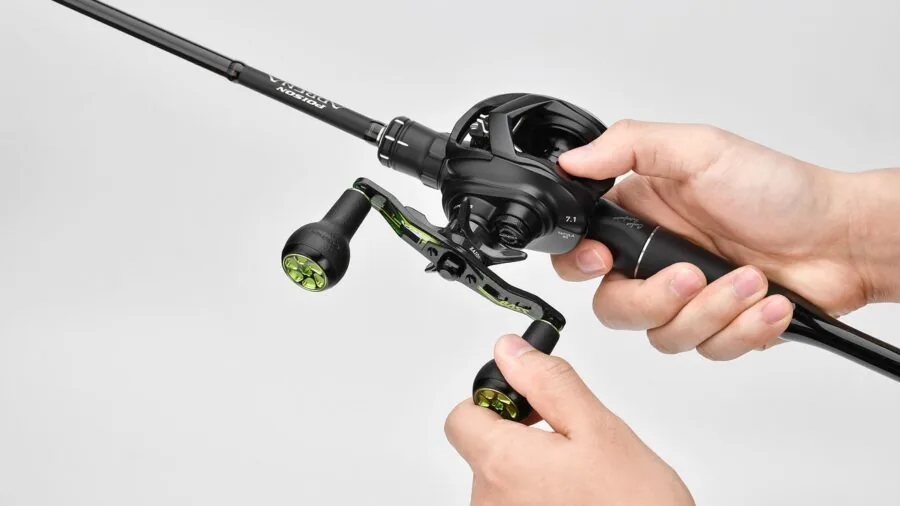 Angler smoothly casting fishing reel with fluid motion on water