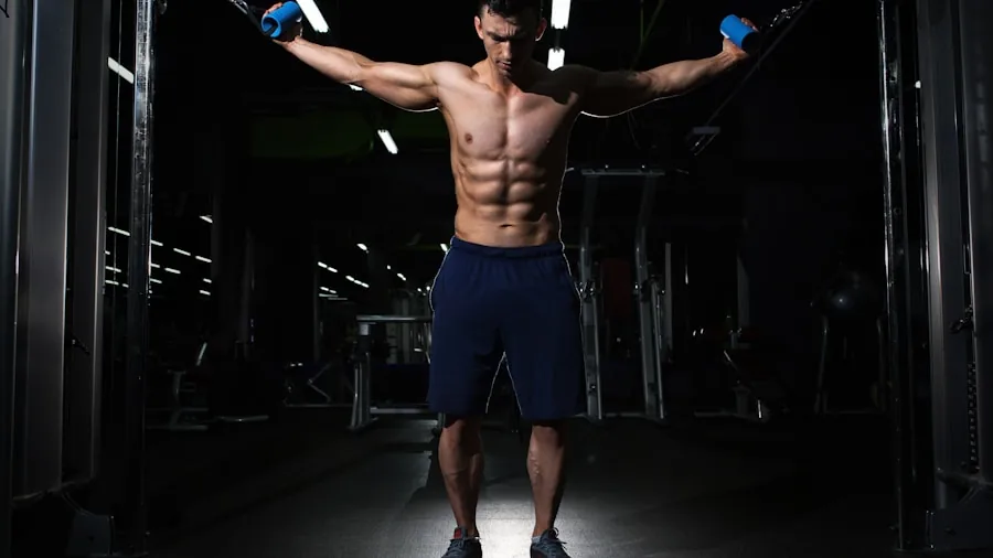 athlete doing strength training gym
