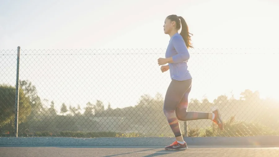 athlete running sprint interval
