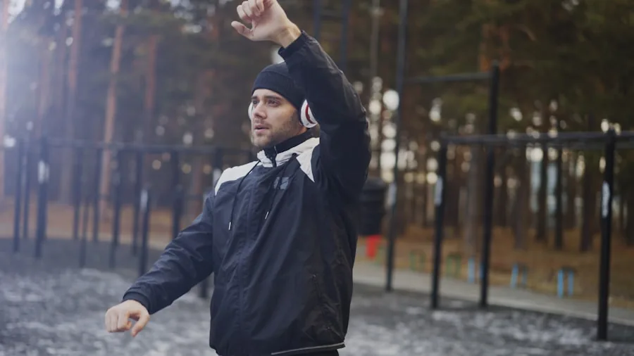 The %product_count% Best Running Headphones 4 Athletic person jogging outdoors with visible sweat, demonstrating intense physical exertion during running