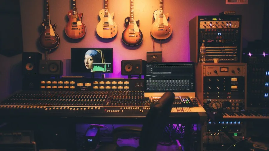 audio engineer mixing studio monitoring
