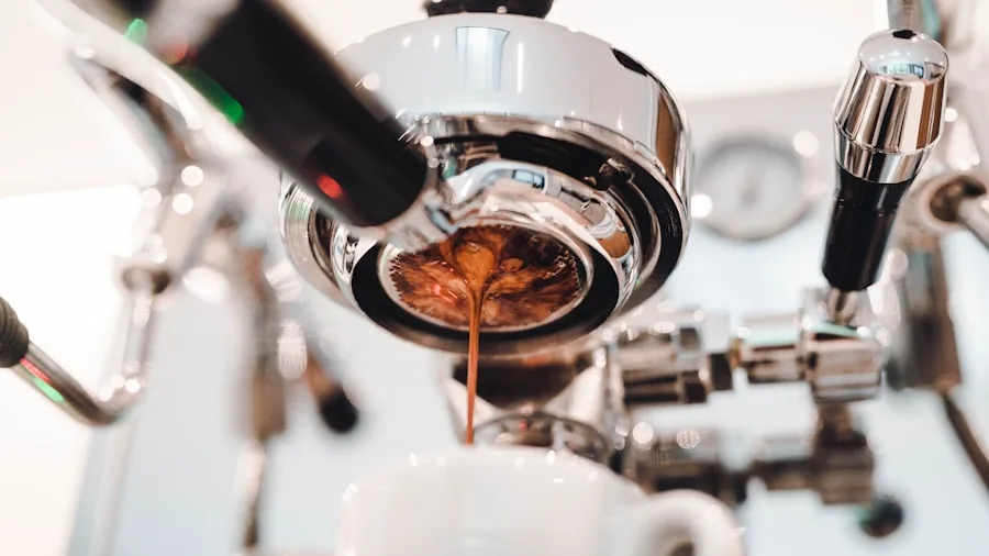 barista pouring espresso