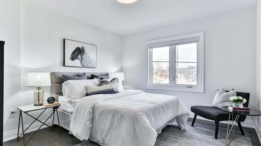 The 12 Best Curtains 5 Bright bedroom with cream and beige curtains filtering natural sunlight through windows
