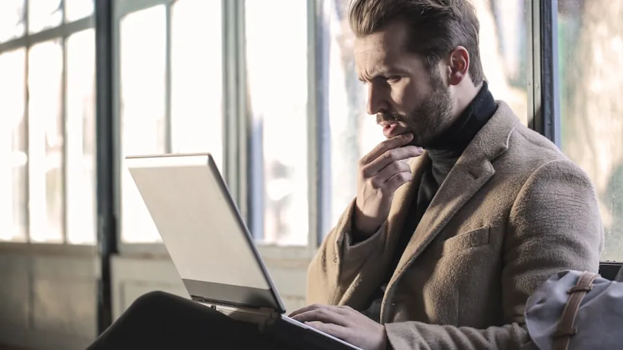 business person working laptop
