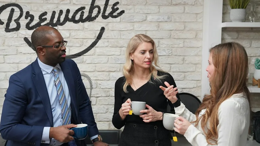 casual coffee break workplace