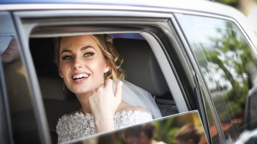 Unique British Wedding Car Blends 1930s Style With Modern Reliability 2 classic limousine bride groom departure