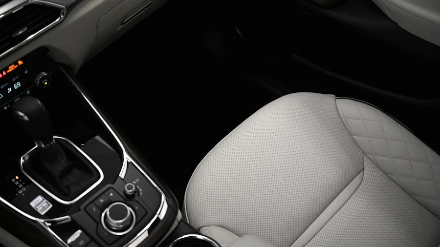 Clean car floor mat protecting vehicle interior from dirt and moisture