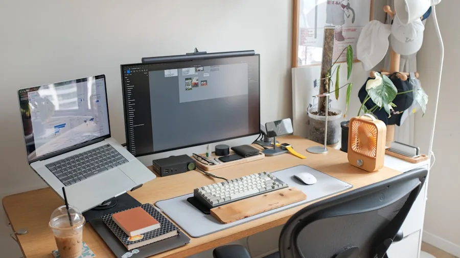 The %product_count% Best Computer Desks 4 Clean organized desk with cable management system and minimal clutter for productive workspace