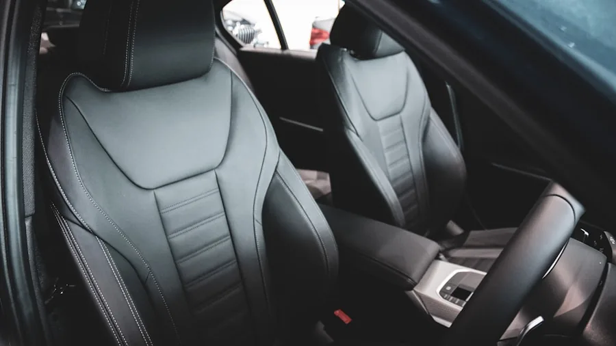 Close-up of car seat fabric showing material texture and durability details
