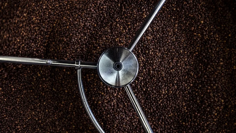 The %product_count% Best Coffee Grinders 5 Close-up of fine coffee particles clinging to grinder interior during grinding process