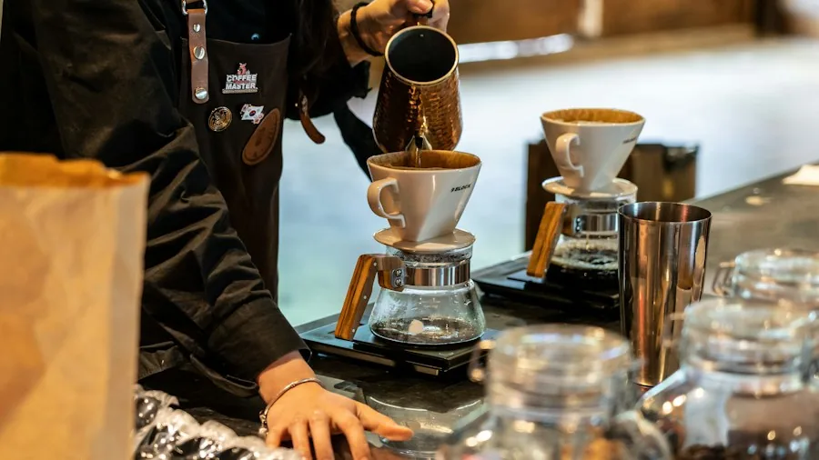 coffee barista workflow counter