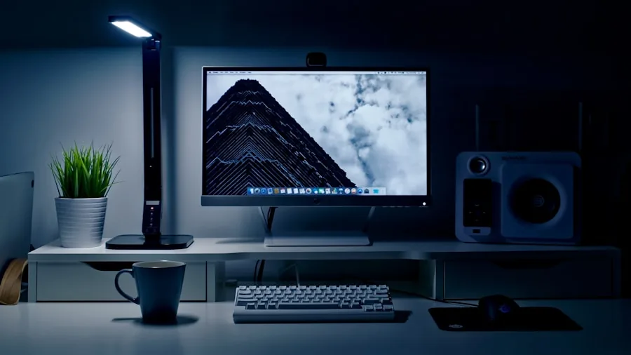 compact mini desktop with LED lighting