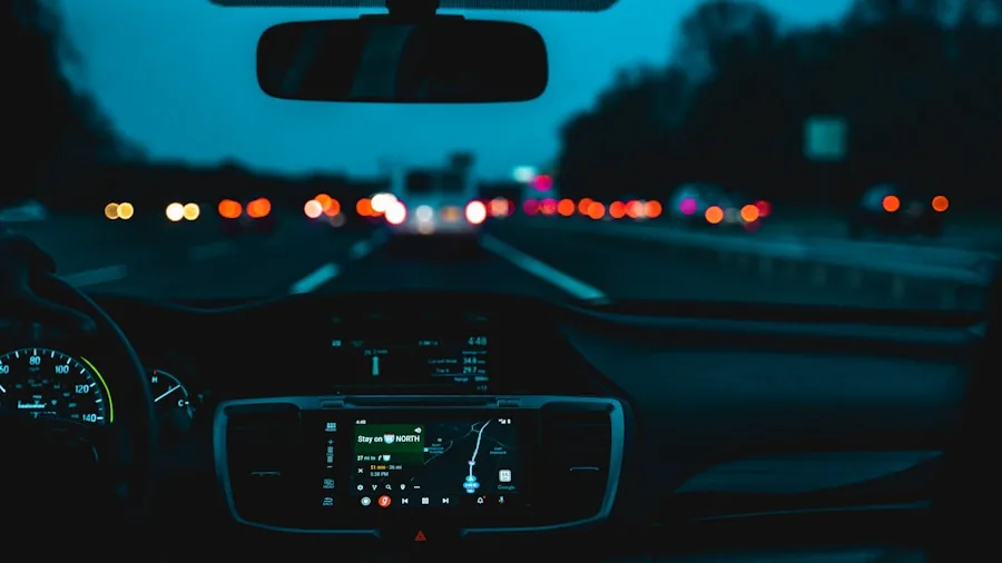 Driver's perspective through windshield on open road during daytime travel