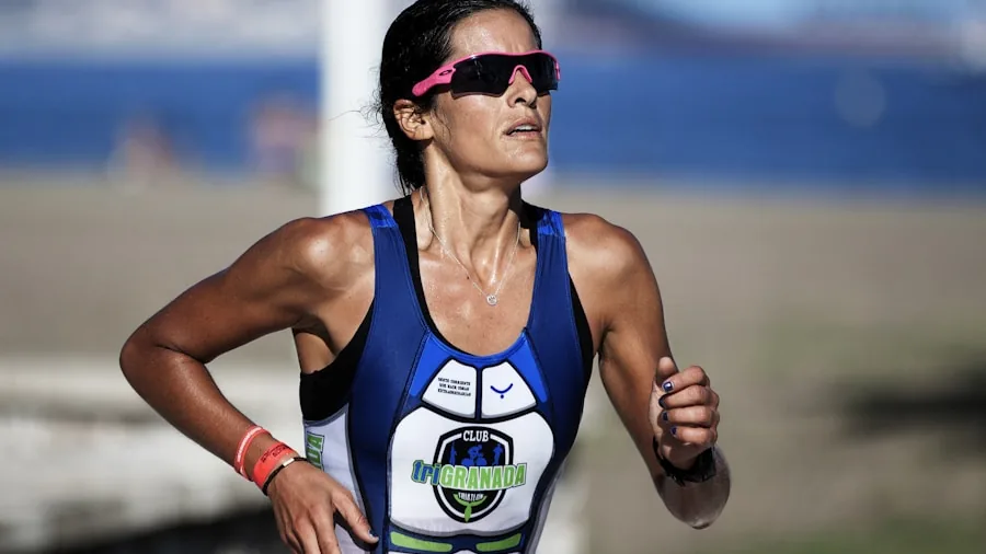 elite athlete running fast pace