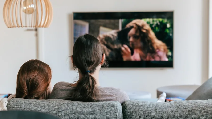 Family enjoying quality time watching TV together in a comfortable living room setting