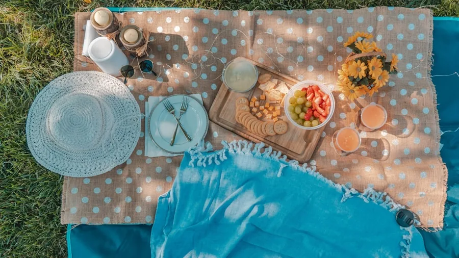 The %product_count% Best Charcuterie Boards 4 Friends sharing food from a portable board at an outdoor picnic gathering