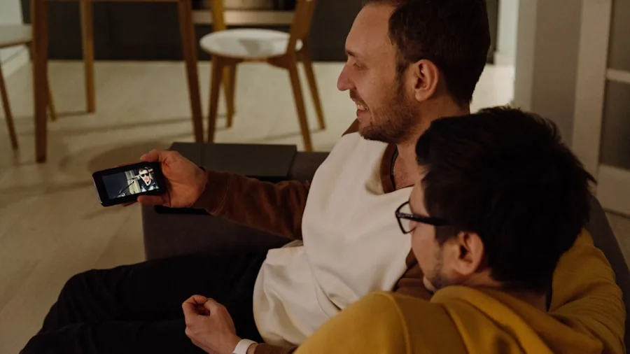friends watching TV together