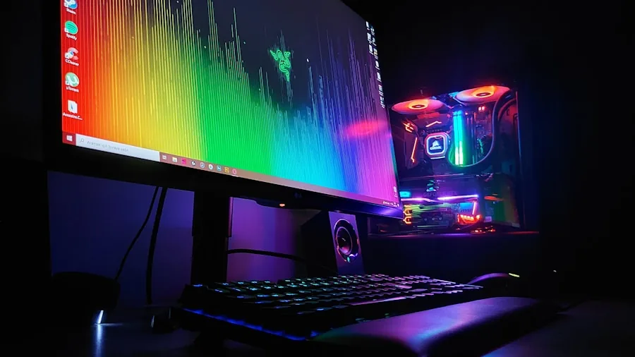 MSI Pro Max 271UPXW12G Monitor Review: A Game-Changing Display for Mac and Gaming PC Users 3 gaming PC setup RGB lighting