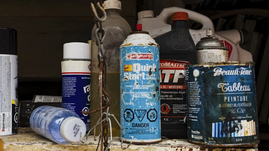 The %product_count% Best Garden Hoses 6 Garden hose coiled and stored neatly on a wooden shelf inside a rustic garage for winter storage
