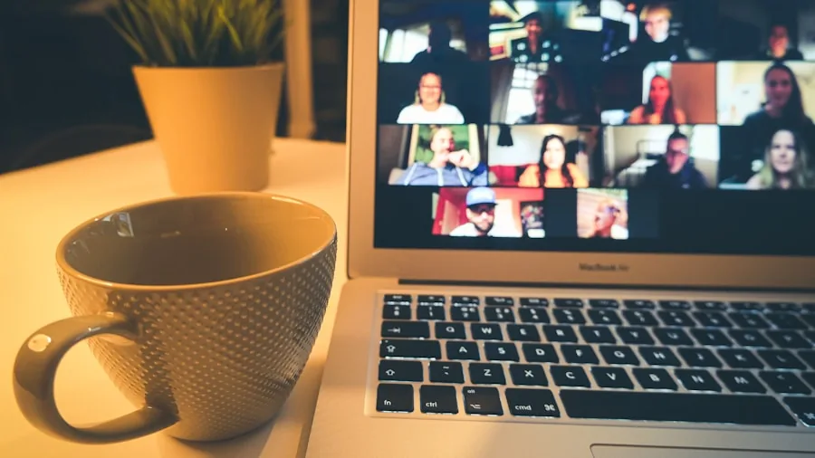 group video call on laptop