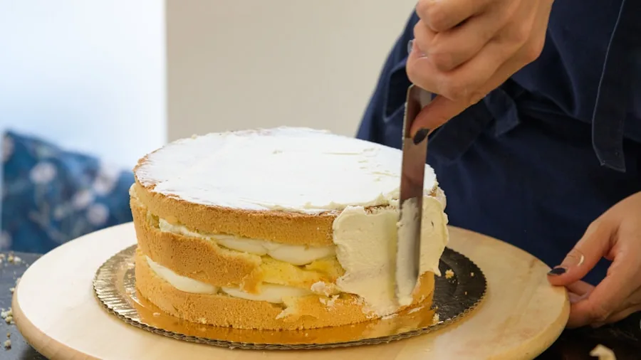 Betty Crocker's New Fall Cake Mixes Deliver Superior Moisture: What Shoppers Need to Know 3 hands decorating layered cake