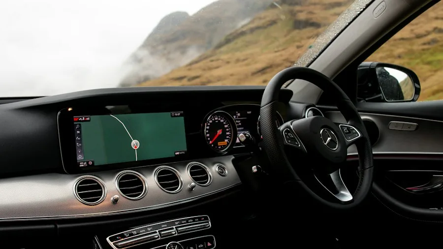 high tech car interior dashboard screens