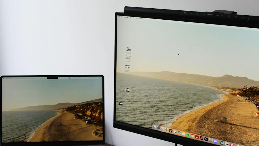 home office video presentation laptop screen