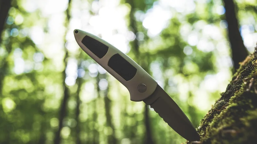 The %product_count% Best Hunting Rangefinders 4 Hunter in camouflage checking equipment display in natural forest hunting environment