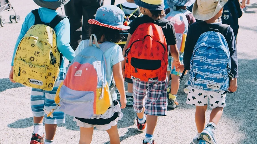 Kids putting headphones in backpack for school, showing real-world durability and everyday use