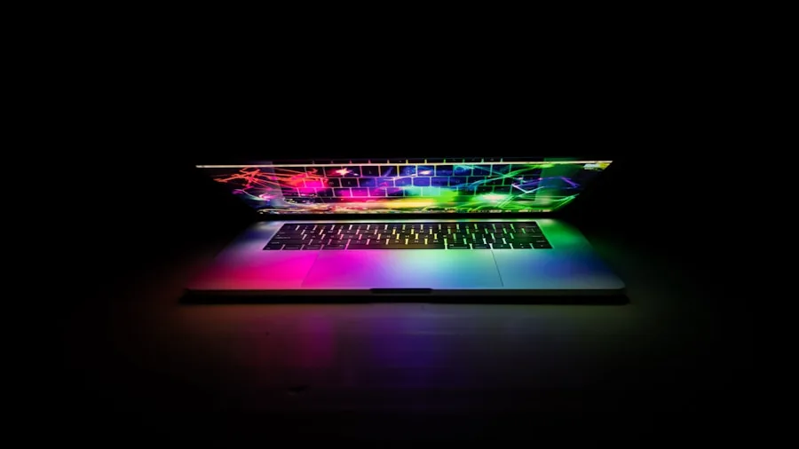 laptop OLED screen close-up