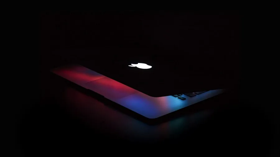 Mac laptop late night work session