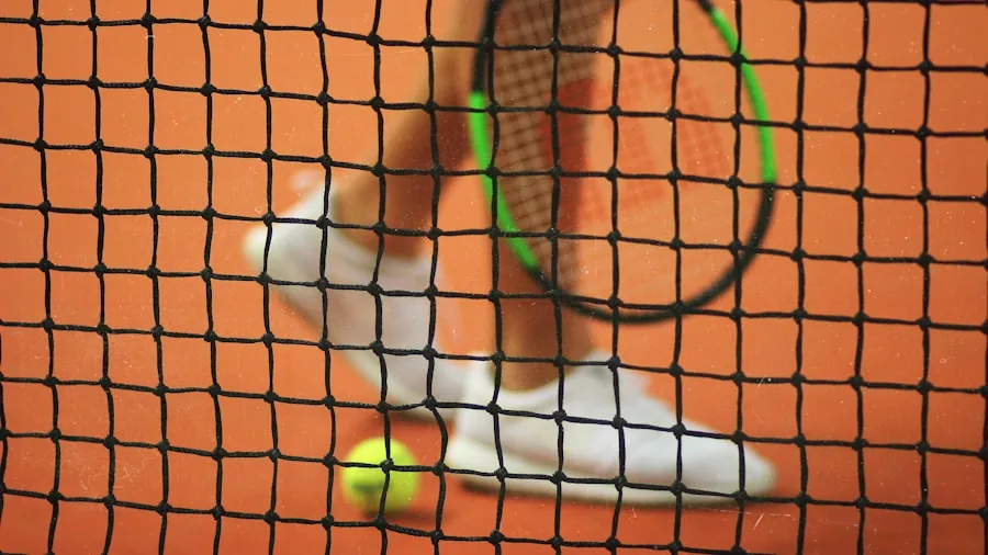 The %product_count% Best Tennis Shoes for Men 4 Male tennis player in motion on hard court demonstrating athletic footwork and shoe grip during competitive play