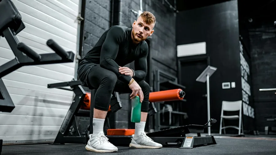 man doing modified exercise routine