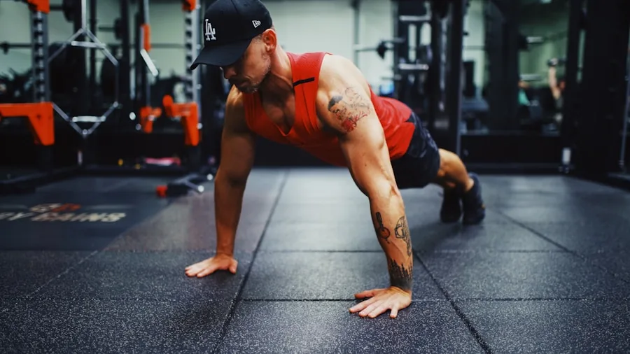 man doing push-ups fitness