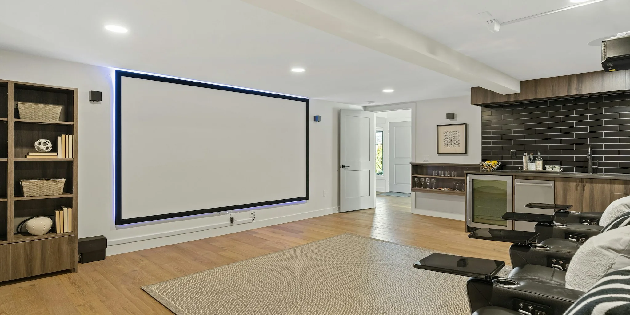 modern home theater setup large screen