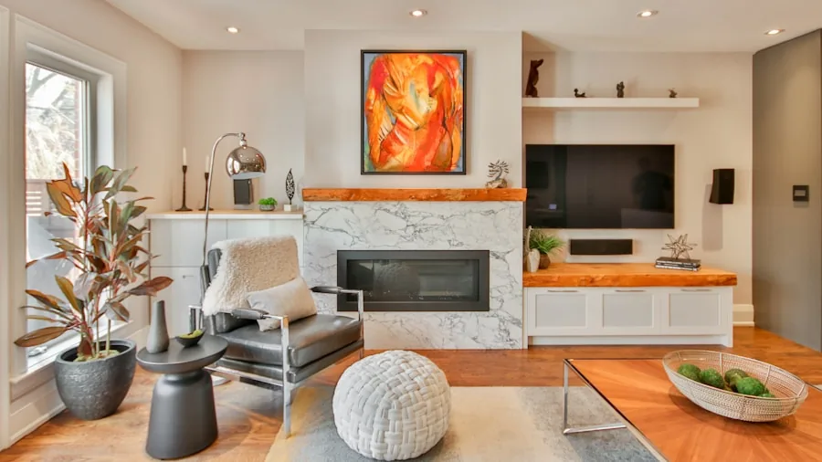 modern living room smart television setup