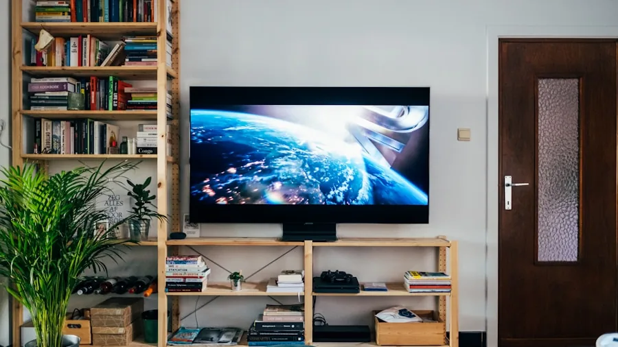 The %product_count% Best TVs 5 Modern living room with wall-mounted TV and gaming console setup for entertainment