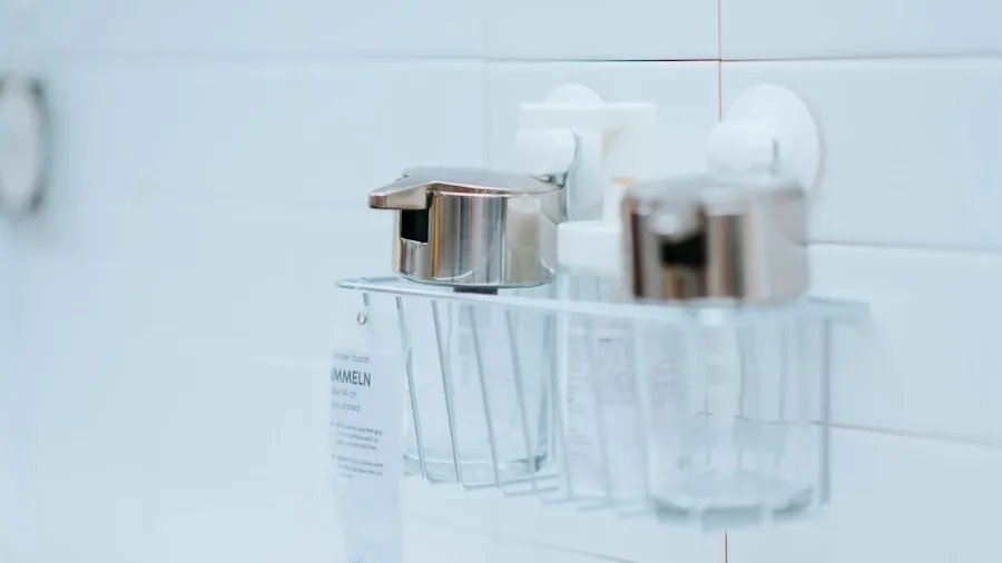 Neatly organized bathroom items sorted by category in compartments and containers