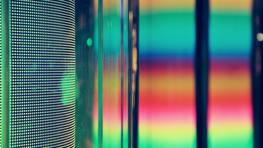 OLED screen display quality closeup