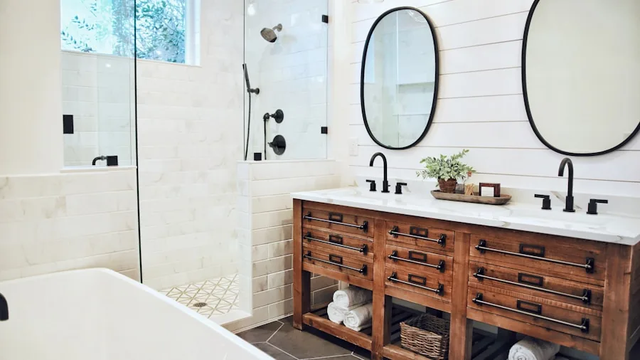 The 13 Best Toilet Papers 4 Organized bathroom shelves with eco-friendly products and natural materials in bright, minimalist home setting