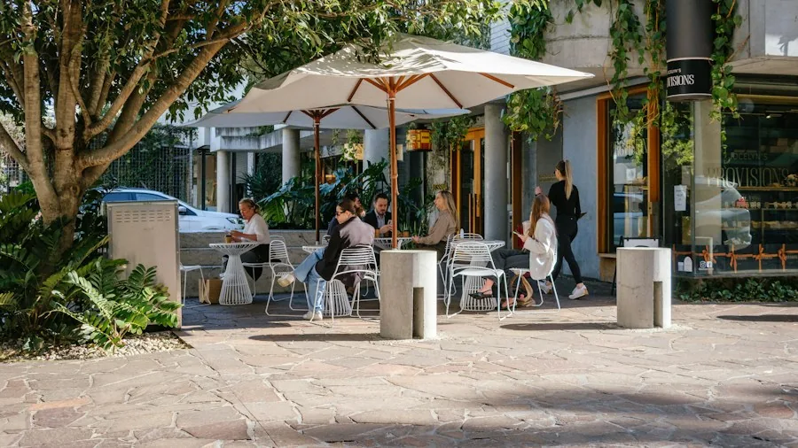 New Shanghai Coffee Shop Design Transforms Retail Experience: What Buyers Should Know 3 outdoor cafe seating plants
