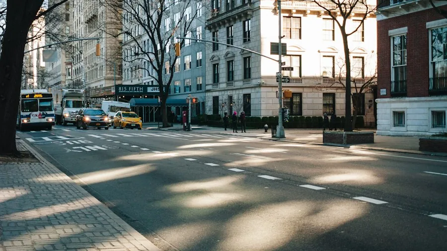 pedestrian crossing urban street