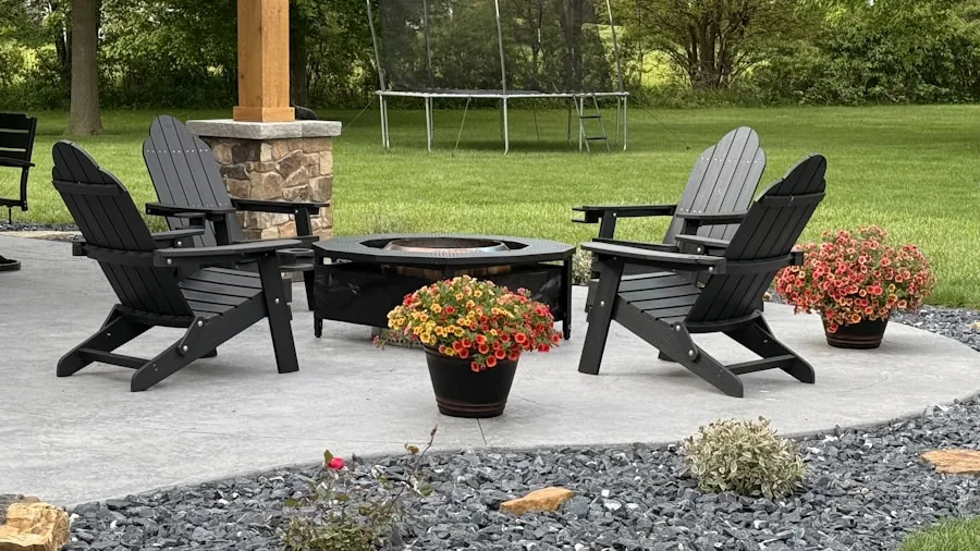 People relaxing on a spacious outdoor patio with comfortable seating arrangements and open sightlines