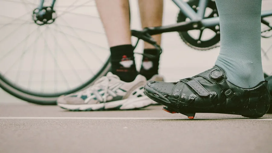 The %product_count% Best Cycling Shoes 2 Person adjusting cycling shoe fit before ride, focus on proper footwear comfort and sizing