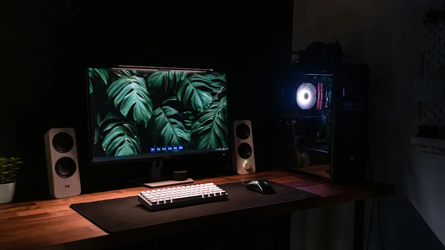 Person assembling PC components at desk with focus on internal hardware installation