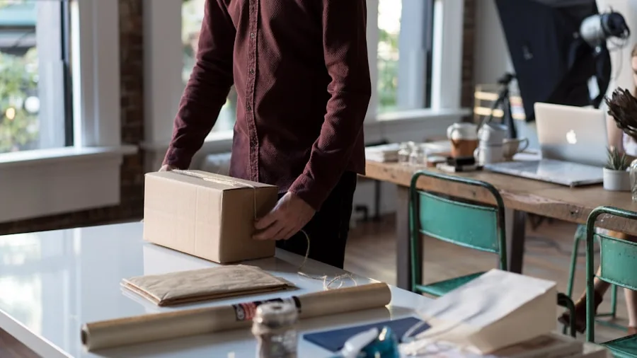 person checking delivery shipping status
