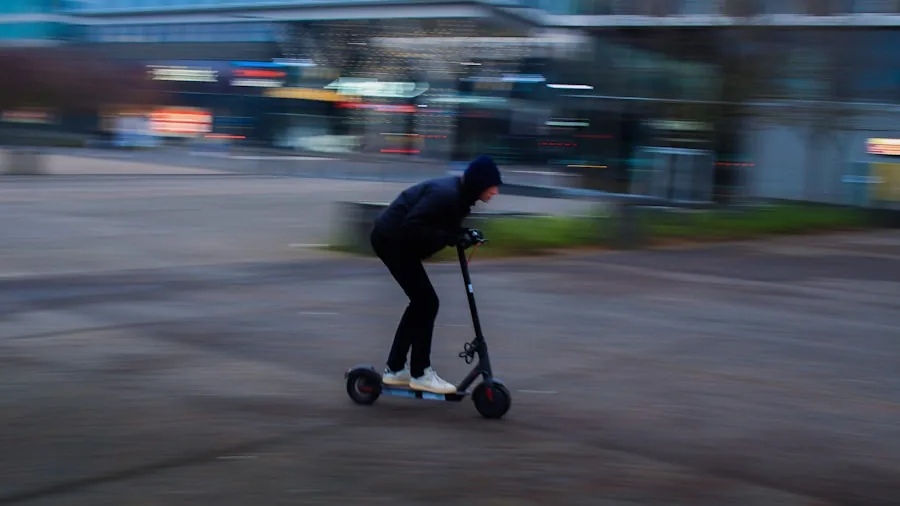The %product_count% Best Electric Scooters 2 Person commuting on electric scooter in winter conditions with cold weather environment