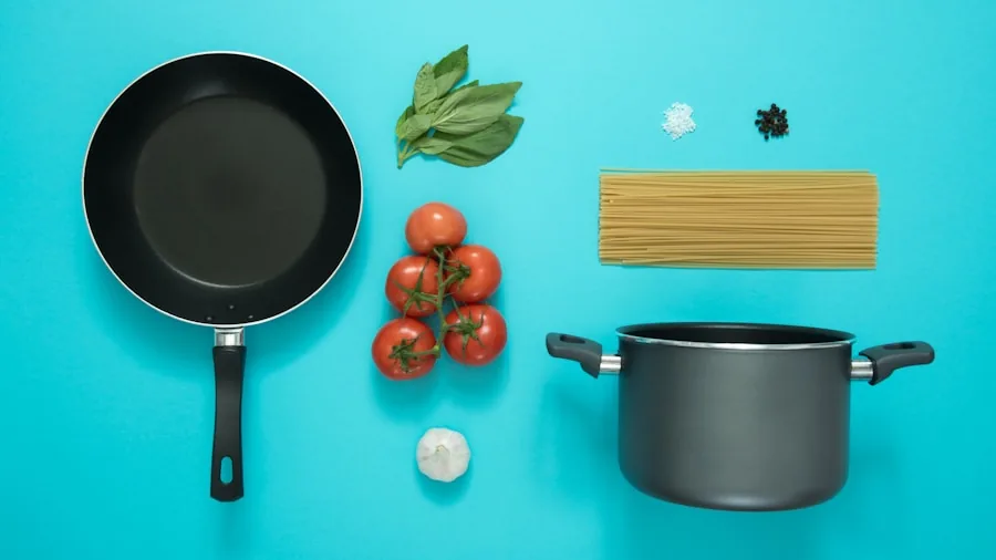 Person cooking with nonstick cookware in bright kitchen, demonstrating food release and durability