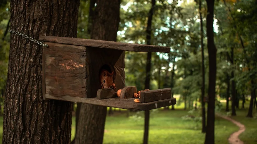 The %product_count% Best Bird Feeders 4 Person disassembling and cleaning a bird feeder in a garden setting