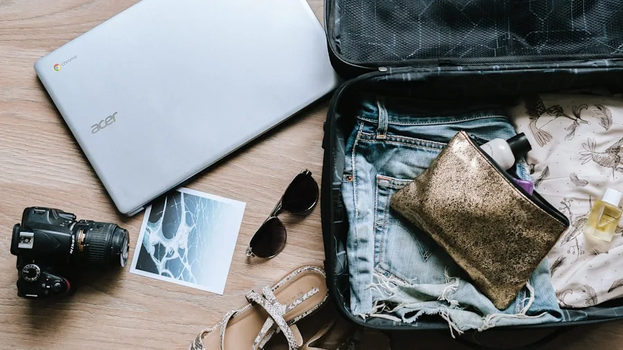 The %product_count% Best Checked Luggage 5 Person efficiently packing a lightweight suitcase, organizing clothes and belongings for a trip